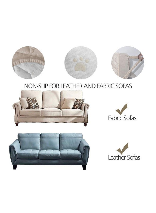 Ameritex Chair Cover With Anti-Skip Dog Paw Print 100% Water-Resistant Quilted Furniture Protector Slipcover For Dogs, Children, Pets Chair Slipcover For Leather Couch (Beige, 23'') - Image 3