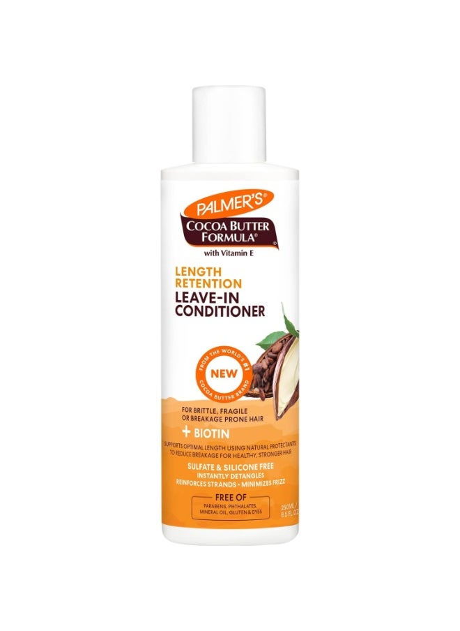 PALMER'S Cocoa Butter & Biotin Leave-In Coconut Conditioner For All Hair Types For Hair Length Retention, Streghthening & Enhanced Shine - 250Ml, 1 Count  - Image 1
