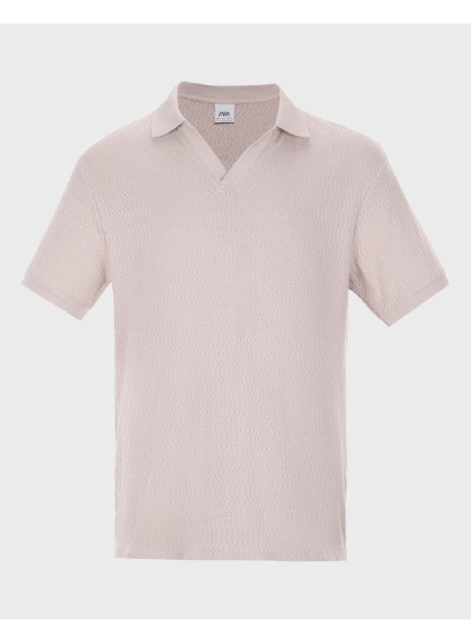 Zara men's Fashion Breathable Solid Color Polo Shirt With Collar - Image 1