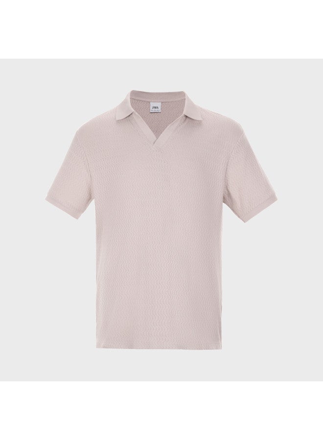 Zara men's Fashion Breathable Solid Color Polo Shirt With Collar - Image 2