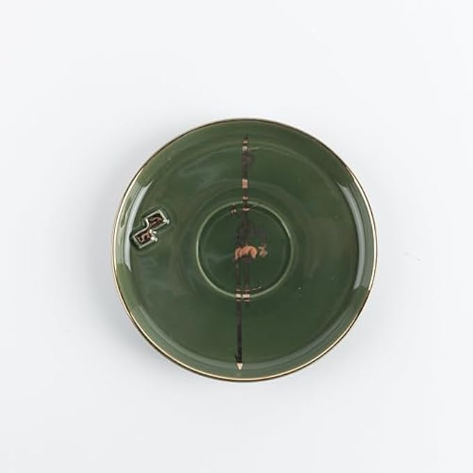 rayihni Porcelain Tea Set 12 Pcs From Liqaa  Olive  Gold - Image 4