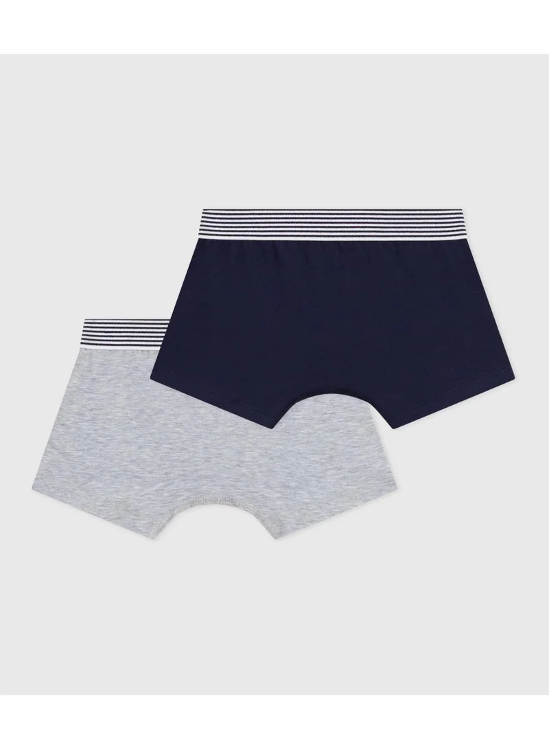 Petit Bateau Children's plain cotton and elastane boxers - 2-pack