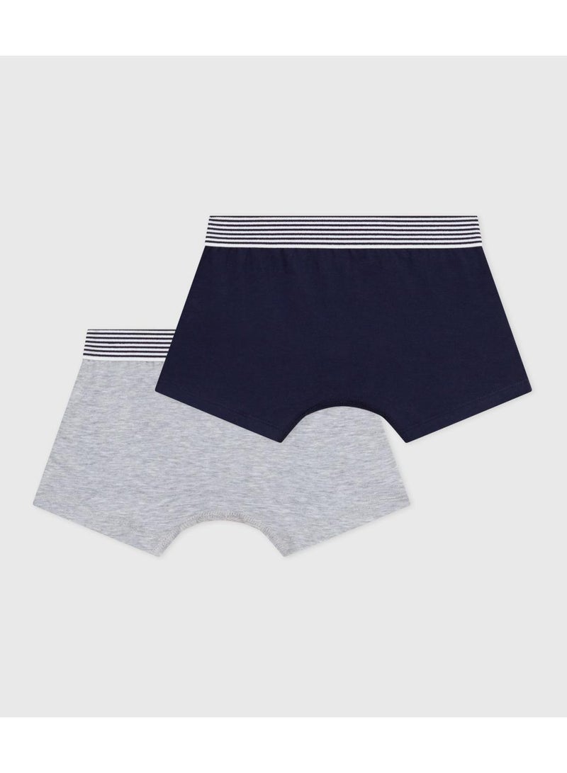 Petit Bateau Children's plain cotton and elastane boxers - 2-pack - Image 2