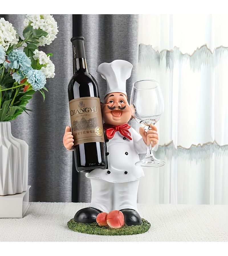 Male Chef Nordic Wine Rack for Kitchen Bar Living Room Home Decor - Image 3