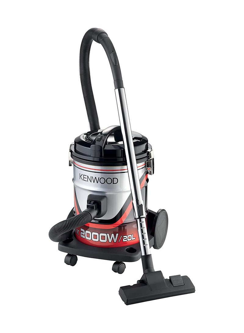 KENWOOD Drum Vacuum Cleaner, 8M Long Power Cord, Removable and Washable Filter 20 L 2000 W VDM40.000BR Silver - Image 2