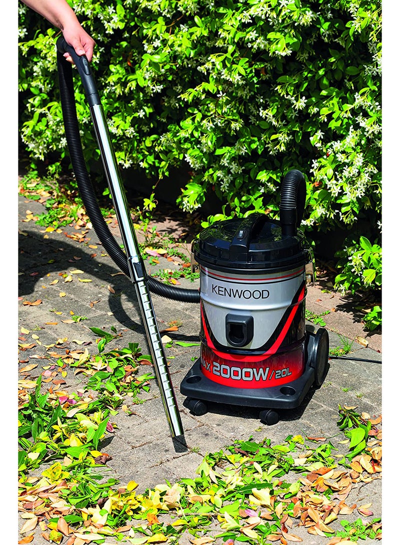 KENWOOD Drum Vacuum Cleaner, 8M Long Power Cord, Removable and Washable Filter 20 L 2000 W VDM40.000BR Silver - Image 5
