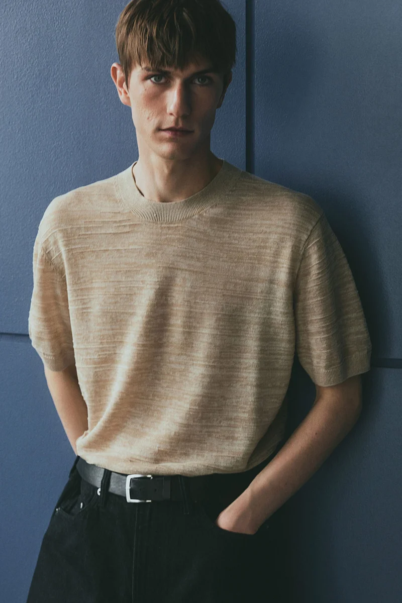 H&M Regular Fit Fine-knit T-shirt