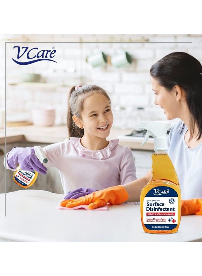 VCare Surface Disinfectant Trigger Spray 2 x 750ml  - Image 3
