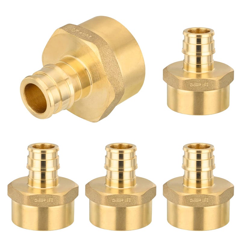 HeSun 5Pack HeSun PEXA Fitting 12 PEXA x 34 Female NPT Thread Expansion Adapter ASTM F1960PEX19601225 - Image 2