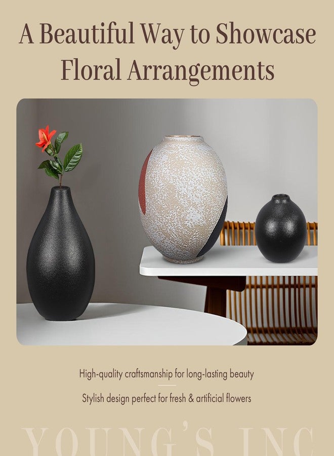 Young's Inc. Ceramic Flower Vase (Bee Happy) - White Ceramic Vase - Honeycomb Decor - 3" L x 3" W x 8" H Contains one Flower vase - Image 2