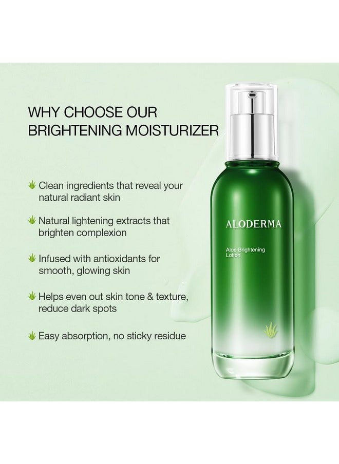 Aloderma Brightening Face Moisturizer With 75% Organic Aloe Vera Natural Aloe Facial Lotion To Nourish & Restore Radiance For Tired Dull Skin Revitalizing Lotion With Niacinamide Squalane 3.5Oz  - Image 3