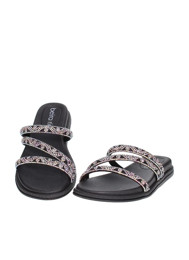 Beira Rio Beira Rio Ladies Flat Sandals Black | Made In Brazil