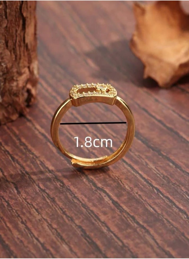 Elegance - Trendy Gold Plated Ring For Women One Size - Image 1