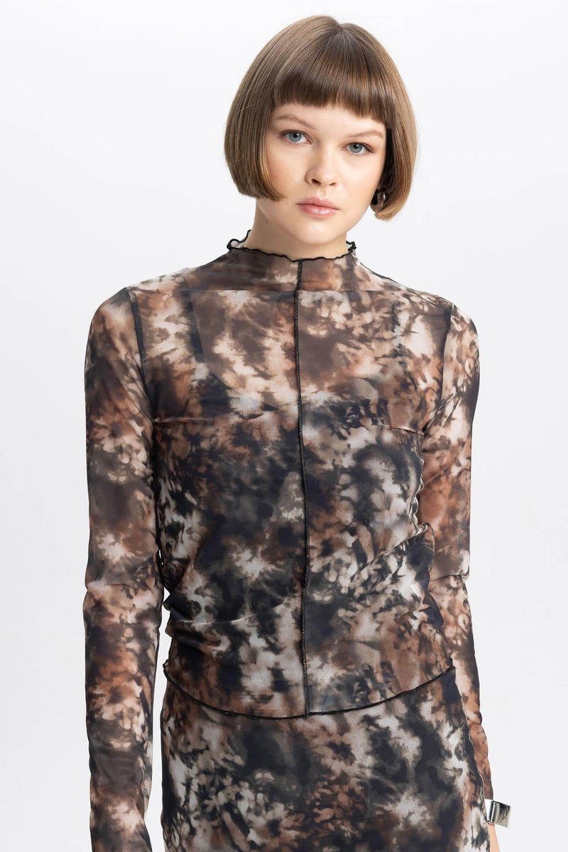 ديفاكتو بلوزة كم طويل تول سليم فيت هاي كول - Image 1