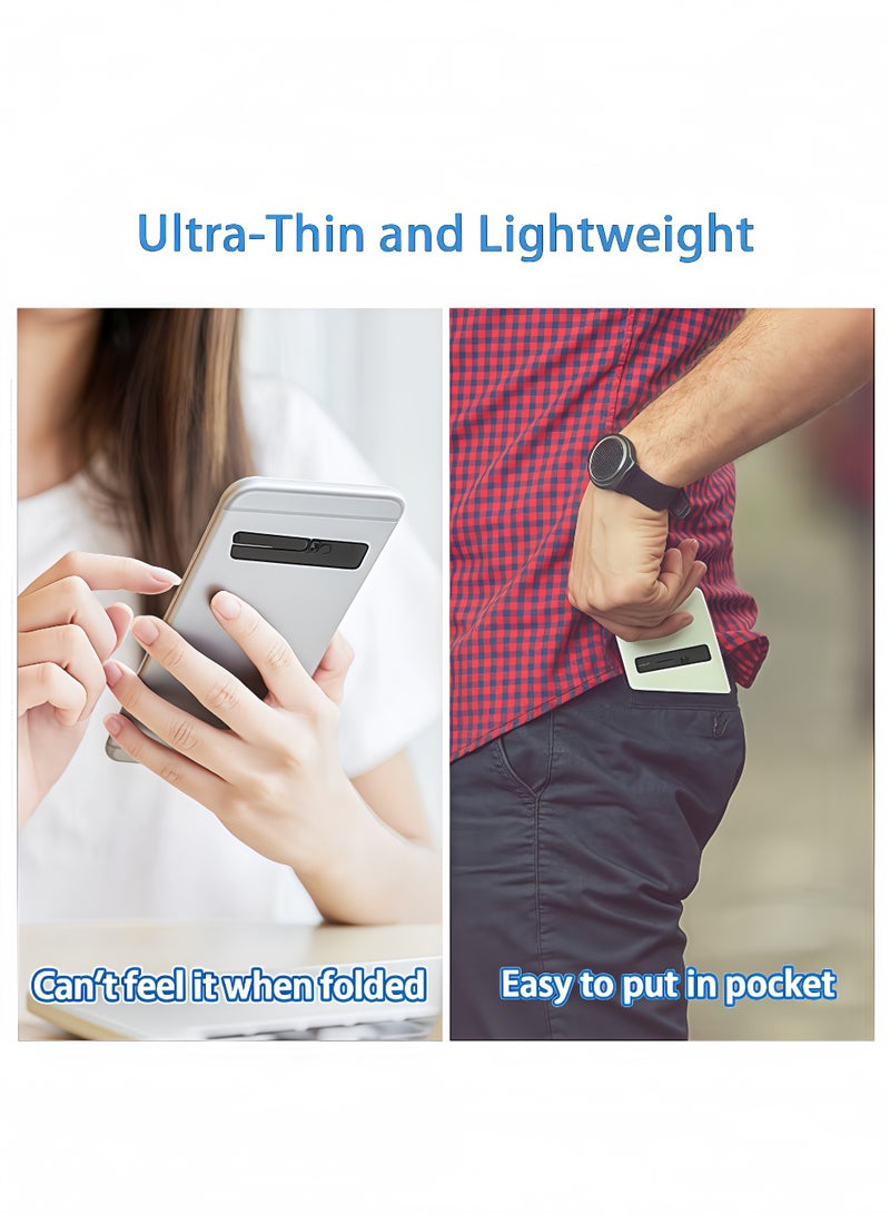 Peachjoy Ultra-Thin Invisible Phone Kickstand, 2 Pack Adjustable Vertical Horizontal Placement Phone Stand Phone case Metal Kick Stand Compatible with Any Cellphone (Black), Invisible Phone Kickstand - Image 3