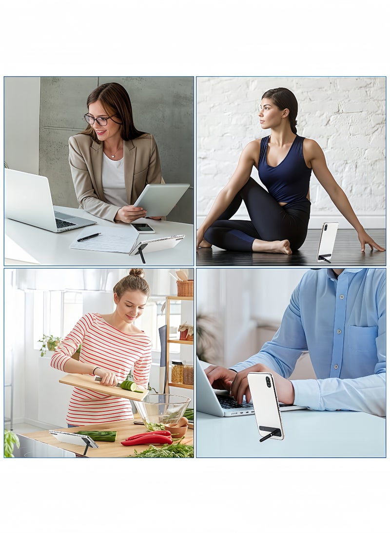 Peachjoy Ultra-Thin Invisible Phone Kickstand, 2 Pack Adjustable Vertical Horizontal Placement Phone Stand Phone case Metal Kick Stand Compatible with Any Cellphone (Black), Invisible Phone Kickstand - Image 5