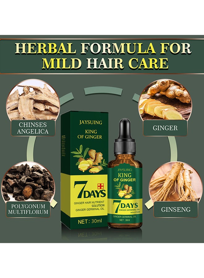 Jaysuing 7DAYS Ginger Hair Oil Scalp Massage Strenthening Repair Fast Loss Treatment, Hair Growth Oil Serum 30ML - Image 2