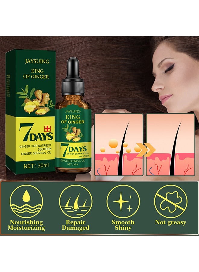 Jaysuing 7DAYS Ginger Hair Oil Scalp Massage Strenthening Repair Fast Loss Treatment, Hair Growth Oil Serum 30ML - Image 4