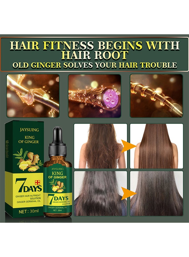 Jaysuing 7DAYS Ginger Hair Oil Scalp Massage Strenthening Repair Fast Loss Treatment, Hair Growth Oil Serum 30ML - Image 5