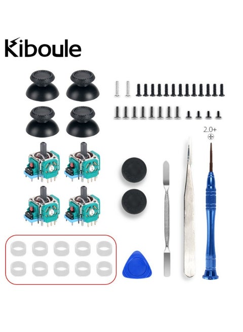 51-In-1 Suitable for PS5 Rocker Joystick Repair Replacement Screw Mushroom Head Rubber Cap Tool Set