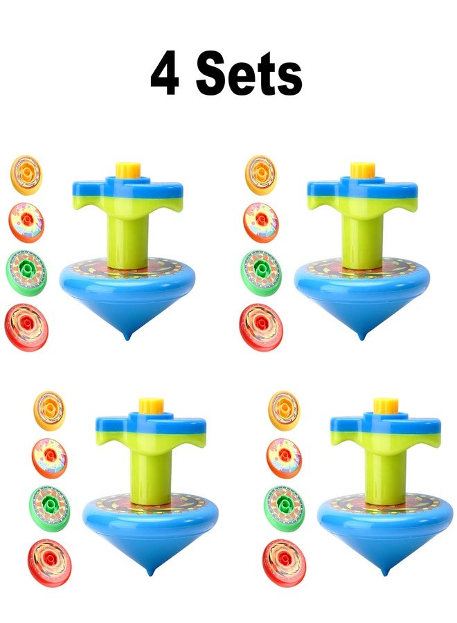 Sepco 4 Sets of 20PCS Super Stacking Spinning Tops Stackable Gyroscope Spinner Top Tower with Launcher Kit Manual Stacked Gyro Stack Spin Toys for Boys and Girls School Students Prizes - Image 2