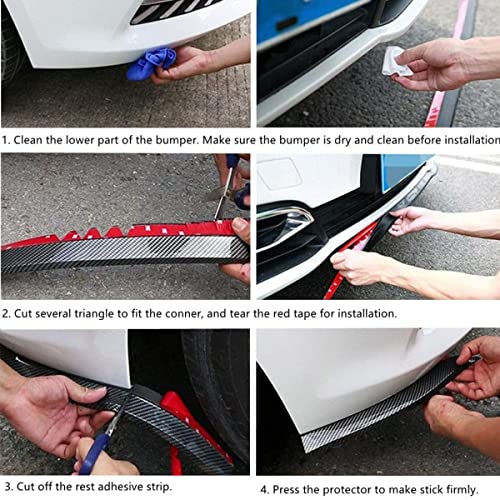 Asryd Carbon Fiber Car Front Bumper Lip Side Skirt Spoiler (2.5M / 8.2ft.) Anti Scratch Protector Easy Trim Waterproof Car Accessories For Ford Aspire - Image 3