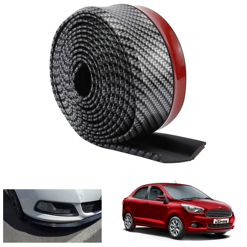 Asryd Carbon Fiber Car Front Bumper Lip Side Skirt Spoiler (2.5M / 8.2ft.) Anti Scratch Protector Easy Trim Waterproof Car Accessories For Ford Aspire - Image 5