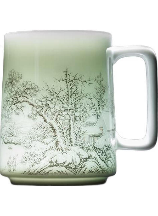 Changnan Jingdezhen Master Crafted Ceramic Mug With Lid, Tea Infuser, Office Executive Cup, Large Capacity Tea Cup - Image 3