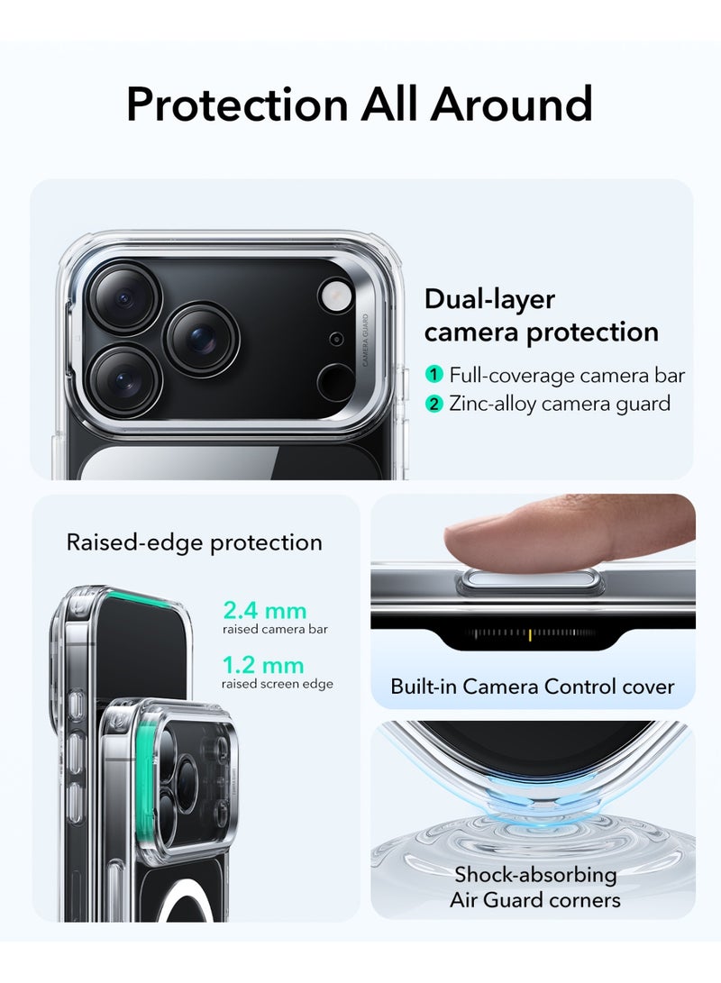 ESR iPhone 17 Pro HaloLock Classic Hybrid Case with Stand – MagSafe Compatible Cover with Camera Control Button, Military-Grade Drop Protection & Shock-Absorbing Corners - Clear - Image 4