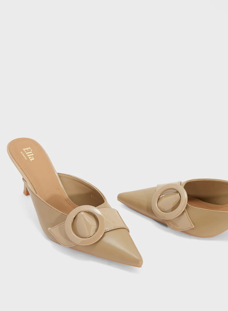 ELLA Heeled Mule With Buckle