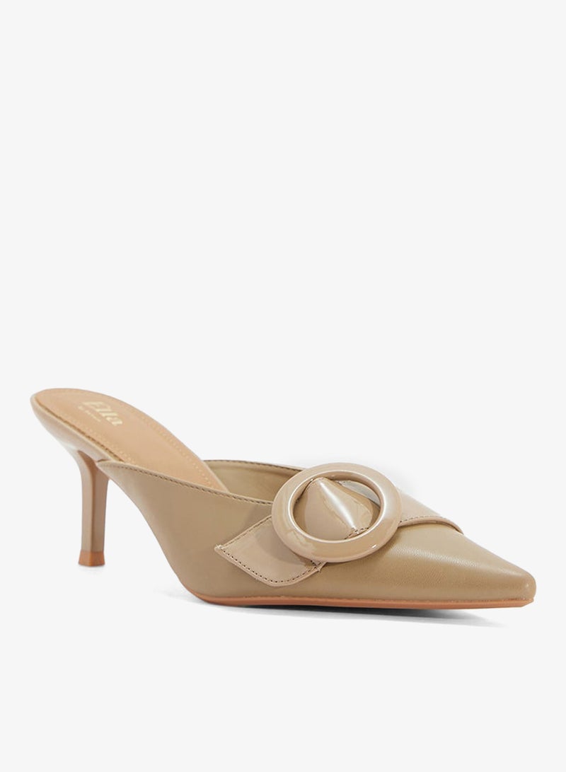 ELLA Heeled Mule With Buckle - Image 2