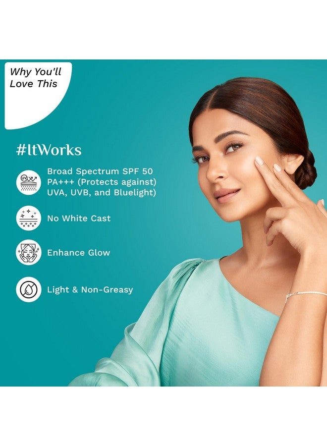 Pilgrim 2% Niacinamide Glow Sunscreen SPF 50 +++ 50 Gm (Pack of 2) for men and women with Spanish Squalane | Enhances Glow, Broad spectrum, Non-greasy, No white cast & Prevents Tanning | All skin types | - Image 3