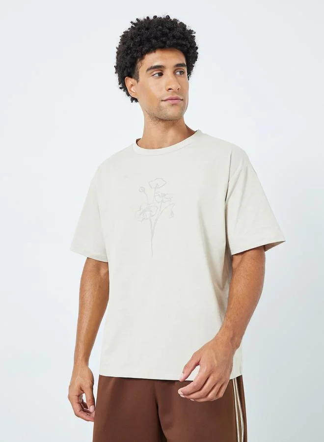 Styli Men Floral Print Oversized T-Shirt