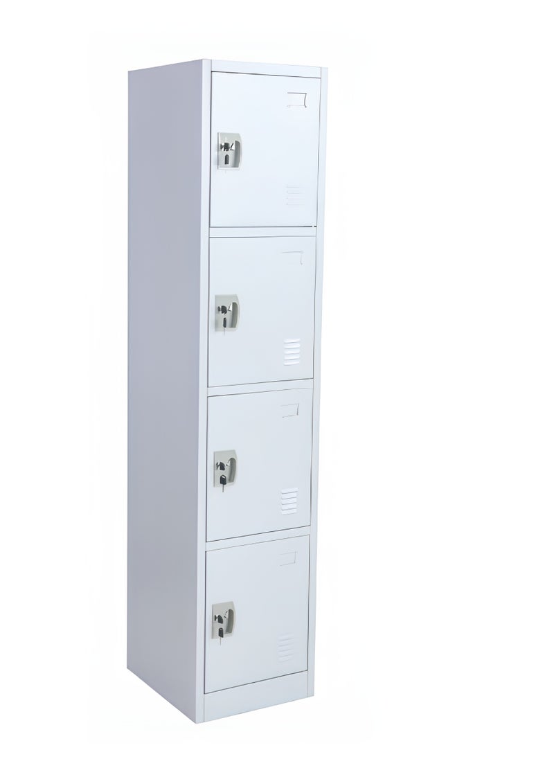 INFINI HOMES - INFINI HOMES 4 Door Metal Steel Storage Locker Cabinet with Plastic Handle (Grey, 45L X 40W X 183H, 4 Door) - Image 1