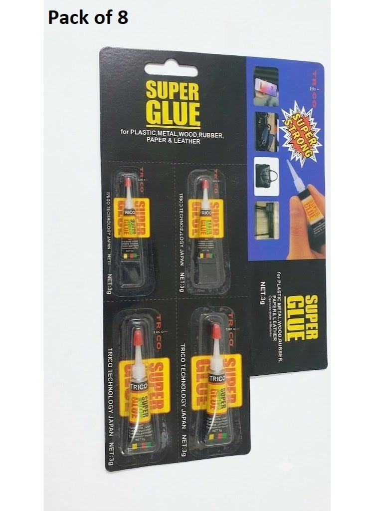 Instant Bond Super Glue – 8-Pack for Home, Shop & Hobby Repairs - Image 1