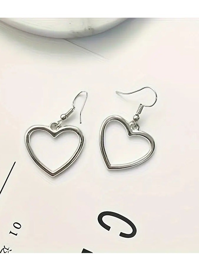 Home Clearance Sale Vintage Golden-Tone Hollow Heart Dangle Earrings - Chic & Simple Alloy Design with Hook Closure, Perfect for Parties & Valentine's Day Gift, Cute Earrings - Image 3