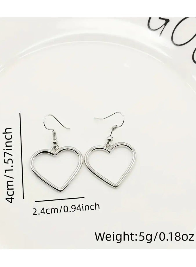 Home Clearance Sale Vintage Golden-Tone Hollow Heart Dangle Earrings - Chic & Simple Alloy Design with Hook Closure, Perfect for Parties & Valentine's Day Gift, Cute Earrings - Image 5