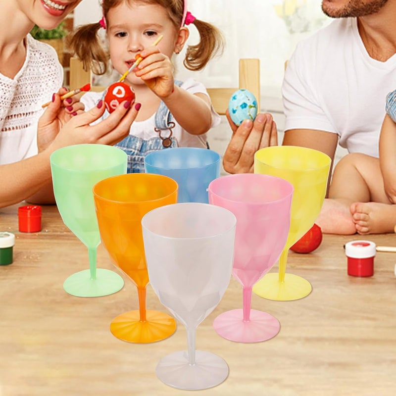 FOMIYES 6pcs ’ Easter Colored Plastic Juice Goblets with Pearl Pineapple Pattern, Reusable Party Beverage Cups for Family Gatherings and Camping - Image 5