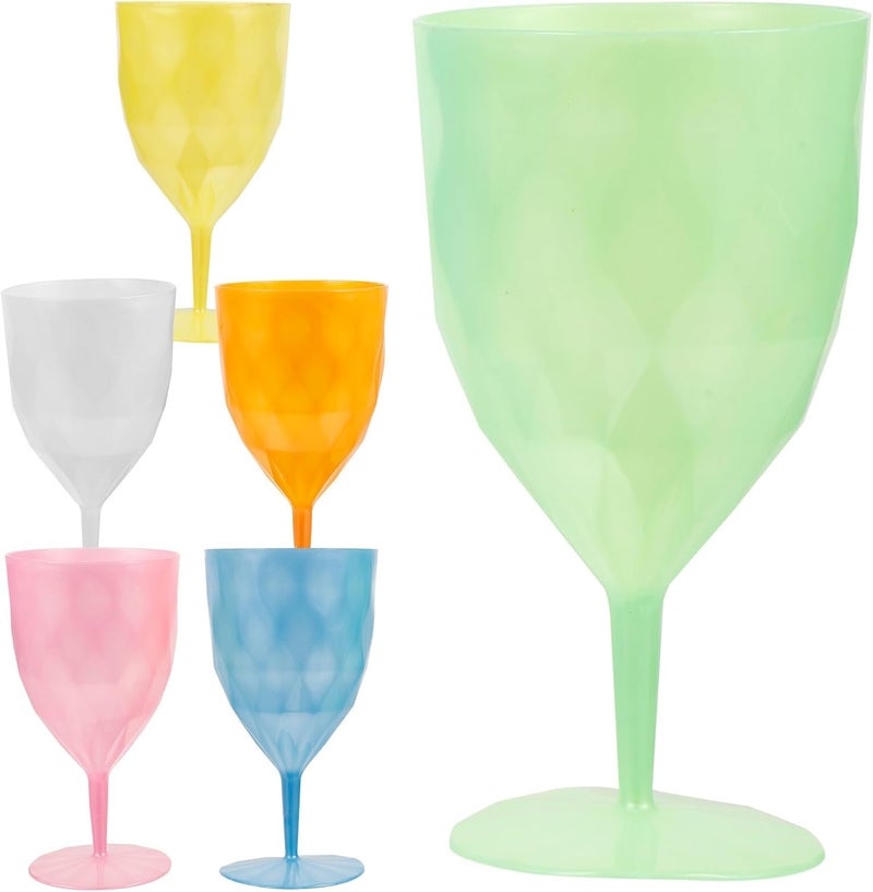 FOMIYES 6pcs ’ Easter Colored Plastic Juice Goblets with Pearl Pineapple Pattern, Reusable Party Beverage Cups for Family Gatherings and Camping - Image 1