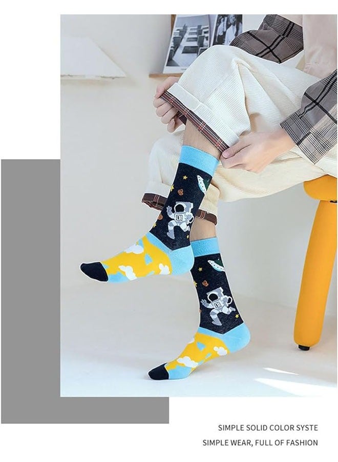 10PCS الرجال الجوارب فستان المرأة فانكي متعة الابتكار نمط القطن مجنون تصميم طاقم الجوارب (متعددة الألوان-G1) - Image 3