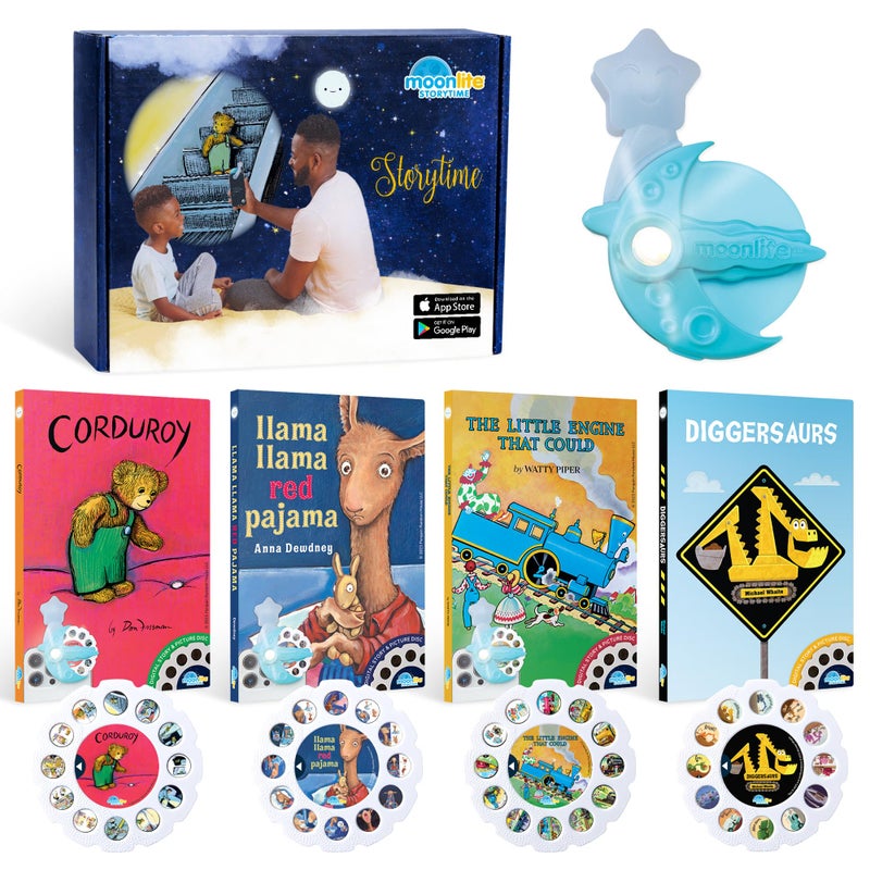Moonlite Storytime Starter Pack with Smartphone Projector Picture Disc and Four Stories Ideal for Bedtime Storytime Family Travel and Thoughtful Storytime - Image 2