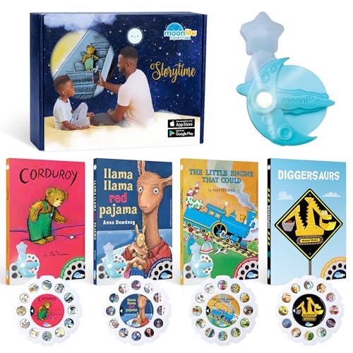 Moonlite Storytime Starter Pack with Smartphone Projector Picture Disc and Four Stories Ideal for Bedtime Storytime Family Travel and Thoughtful Storytime - Image 1