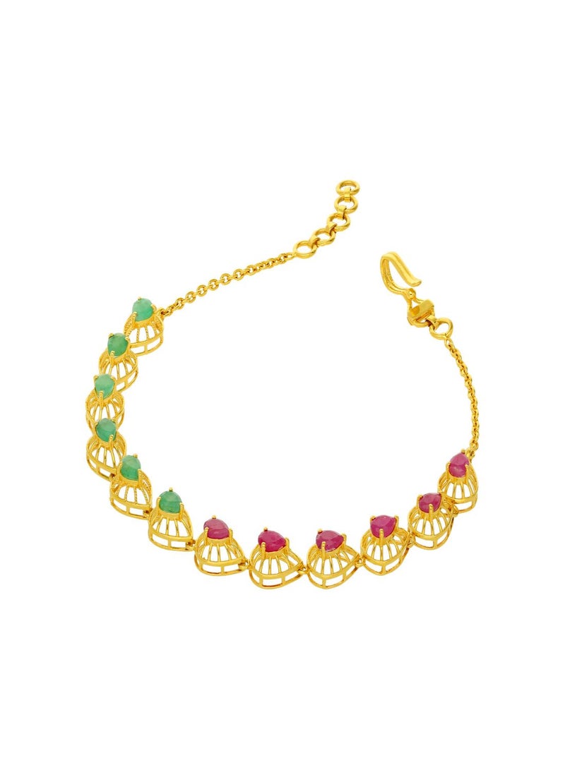 Malabar Gold and Diamonds 22 Carat 916 Purity Gemstone Bracelet PRGGEN075BR1 for Women  - Image 3