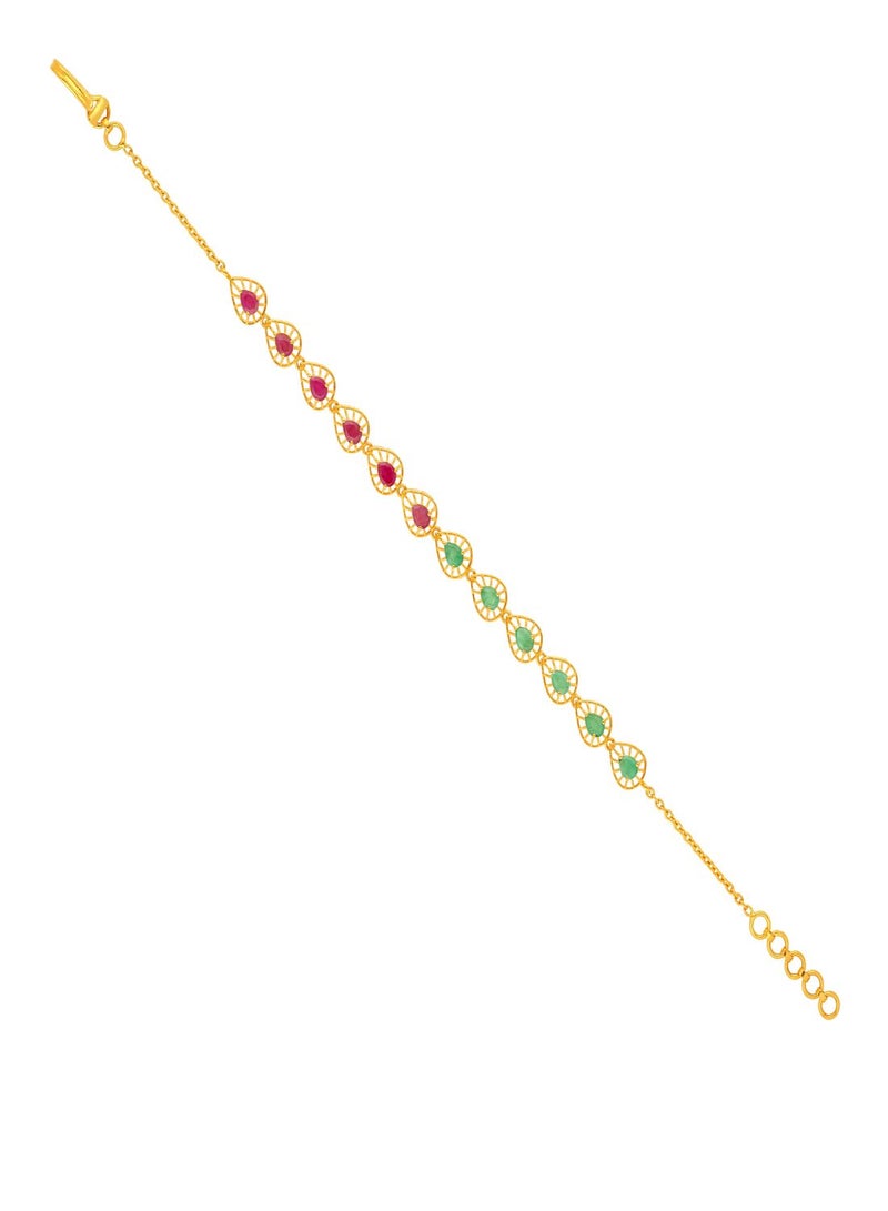 Malabar Gold and Diamonds 22 Carat 916 Purity Gemstone Bracelet PRGGEN075BR1 for Women  - Image 2