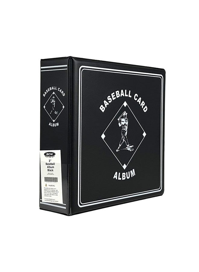 BCW Supplies 3" Baseball Album - Black | Premium Durable Binder for 90 Baseball Cards Heavy-Duty D-Ring, Lasting Durability, and Classic Display | Ideal for Collectors, Storage, and Card Protection - Image 1