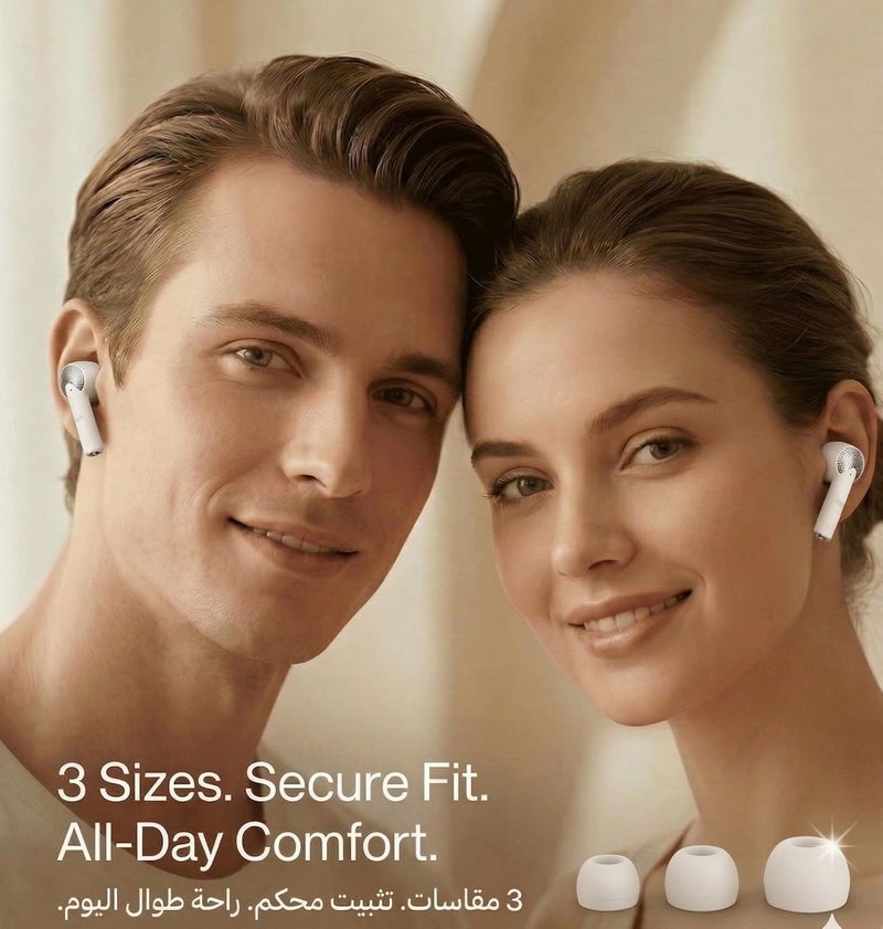 MRA Wireless Earbuds Bluetooth Earphones – 45 hours playtime, powerful 13mm drivers, Best TWS ear buds with dual Mic, In-Ear headphones, Earbud with environmental noise cancellation, Earphone (White) - Image 5