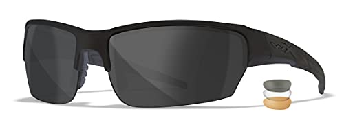 Wiley X Saint CHSAI07 Tactical Shooting Glasses Matte Black Frame with Changeable Smoke Grey and Clear Lenses Ballistic Rated - Image 1