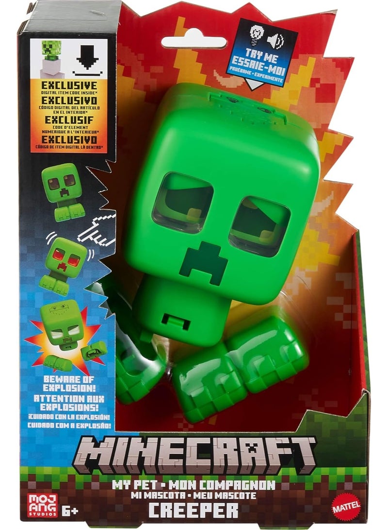 Mattel Games Mattel Minecraft My Pet Creeper Interactive Toy with Lights, Sounds & Exploding Action, 5.5-inch Button-Activated Figure - Image 1