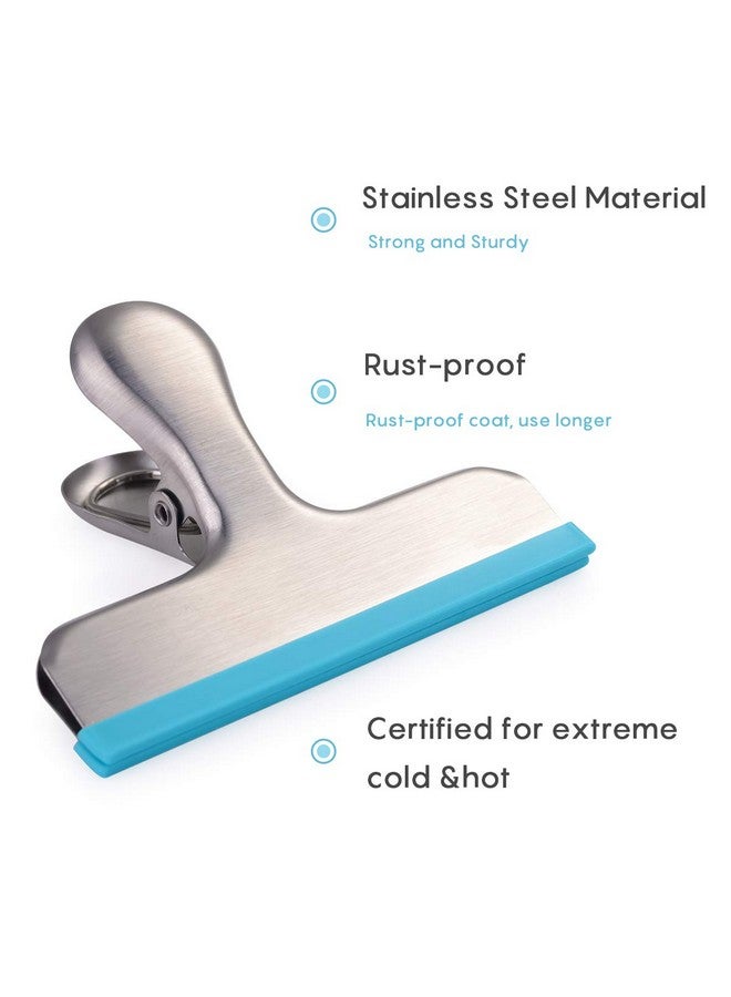 هاوس أجاين مجموعة من 12 مشبكًا من الفولاذ المقاوم للصدأ لأكياس رقائق البطاطس مغطاة بالسيليكون - لا مزيد من الحواف الحادة - مرمزة بالألوان لأكياس الطعام - محكمة الغلق، شديدة التحمل للمطبخ والمكتب، 3 بوصات - Image 5