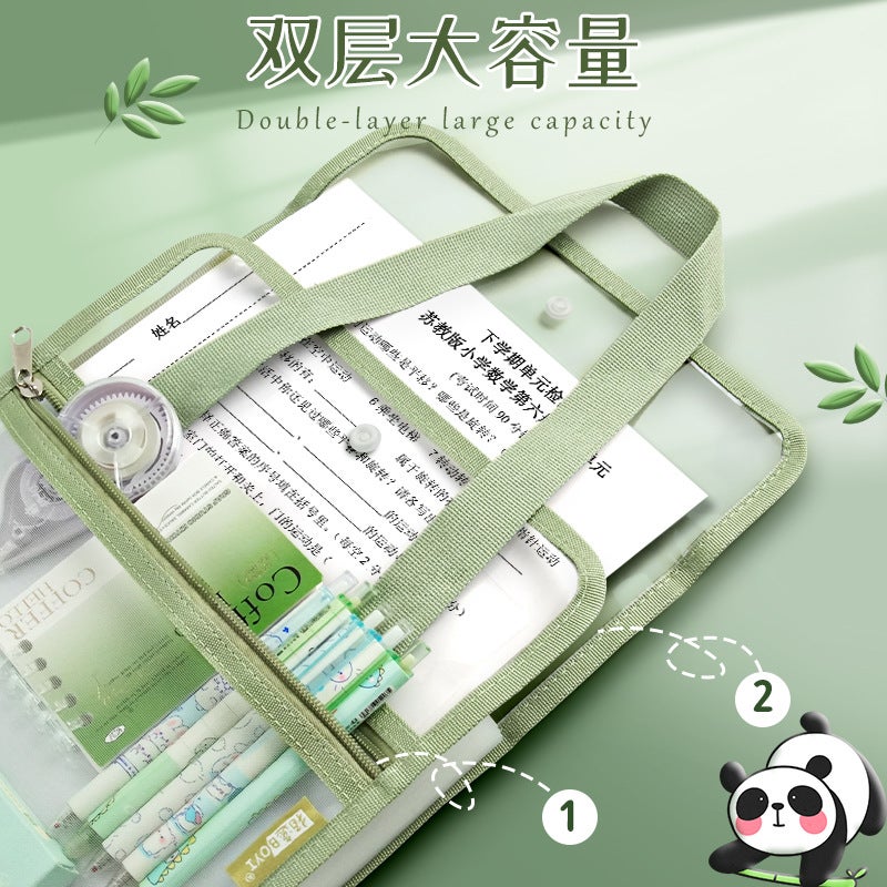 Special Transparent Bag For Examination Handbag Large Capacity Supplementary Test Paper Storage Bag Student Durable Thickened File Bag - Image 5